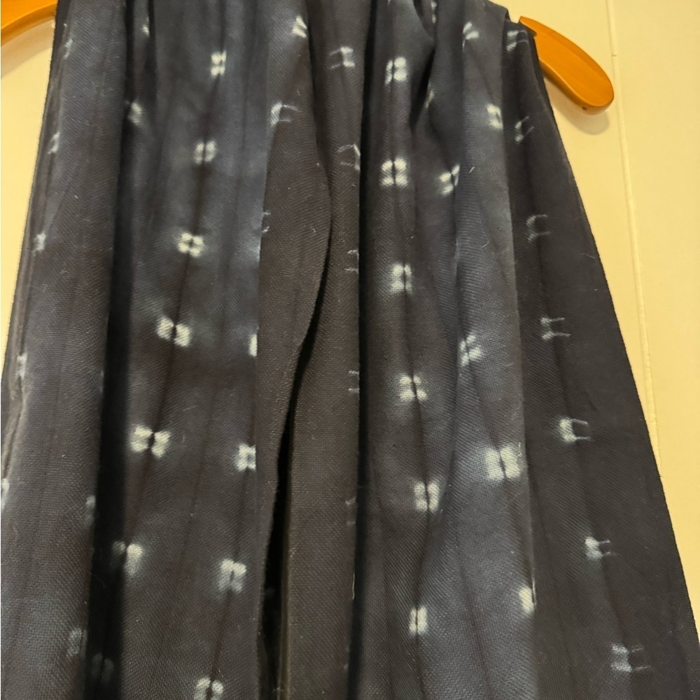Navy Blue Patterned Scarf - Picture 3 of 8